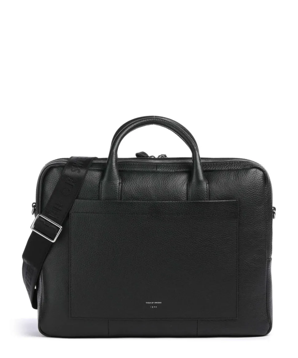 Beroun Aktentasche genarbtes Leder schwarz