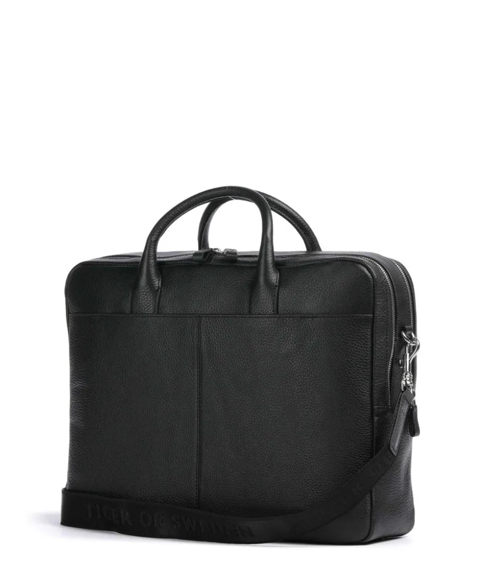 Beroun Aktentasche genarbtes Leder schwarz