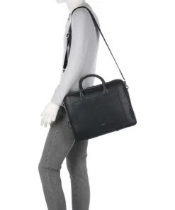 Beroun Aktentasche genarbtes Leder schwarz