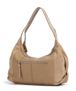 Best to come Beuteltasche aufgerautes Leder karamellbraun