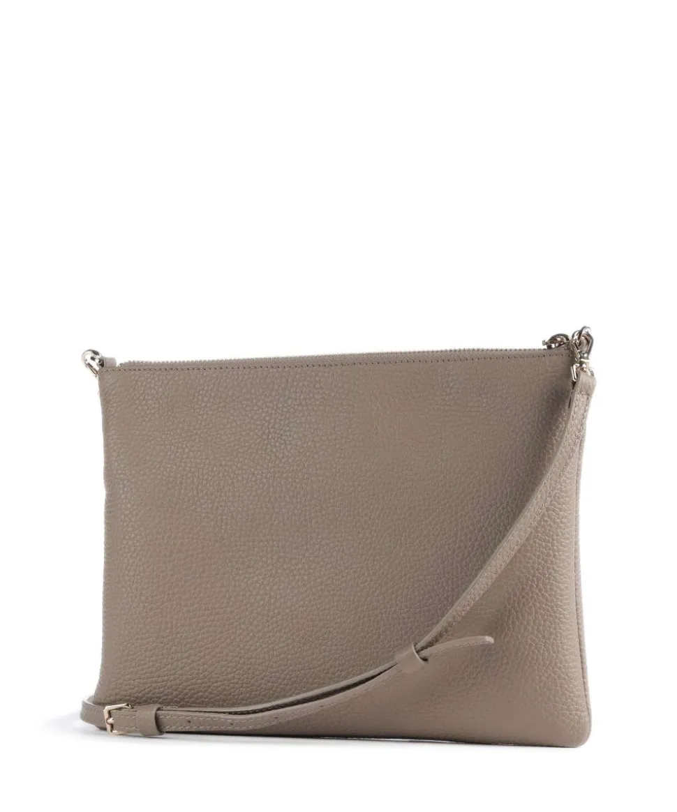 Best Umhängetasche genarbtes Leder taupe