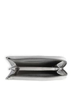 Bestie Half-Zip Geldbörse recyceltes Leder silber