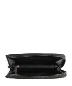 Bestie Half-Zip Geldbörse recyceltes Leder schwarz