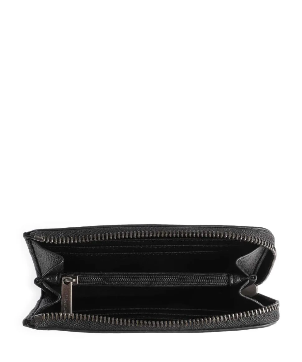 Bestie Half-Zip Geldbörse recyceltes Leder schwarz