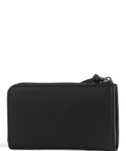 Bestie Half-Zip Geldbörse recyceltes Leder schwarz