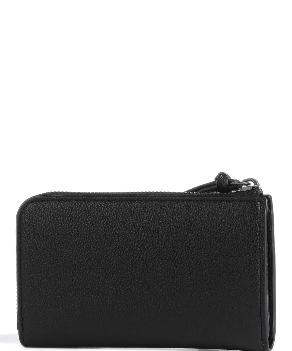 Bestie Half-Zip Geldbörse recyceltes Leder schwarz
