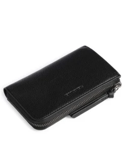 Bestie Half-Zip Geldbörse recyceltes Leder schwarz