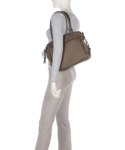 Bestie Schultertasche recyceltes Leder, Polyurethane braun