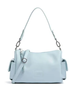 Bestie Schultertasche recyceltes Leder hellblau