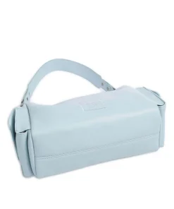 Bestie Schultertasche recyceltes Leder hellblau