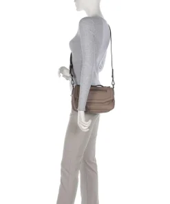 Bestie Umhängetasche recyceltes Leder taupe