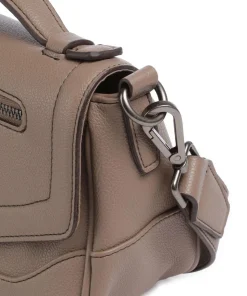 Bestie Umhängetasche recyceltes Leder taupe