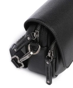 Bestie Umhängetasche recyceltes Leder schwarz