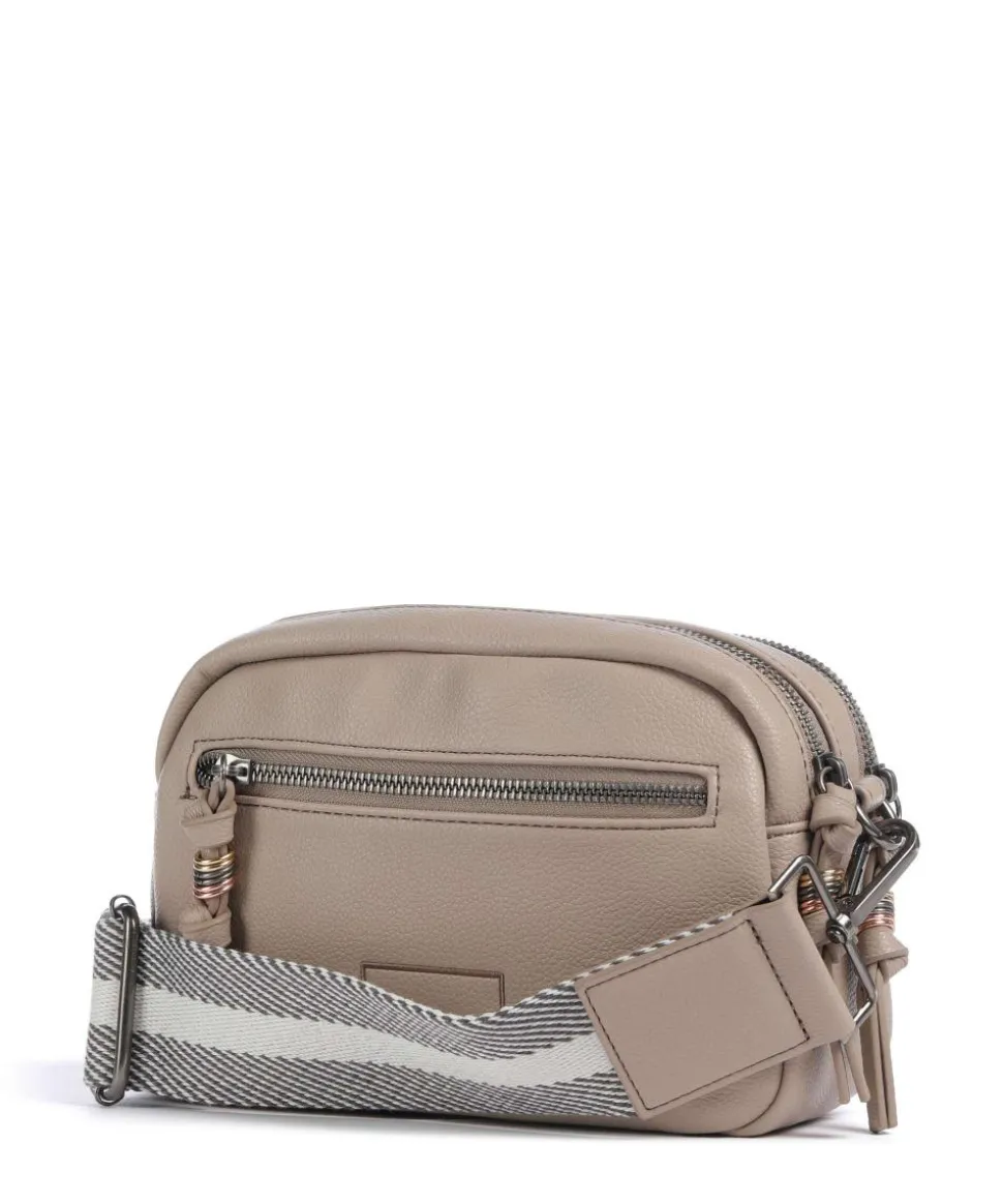 Bestie Umhängetasche recyceltes Leder, Polyurethane taupe