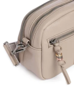 Bestie Umhängetasche recyceltes Leder, Polyurethane taupe