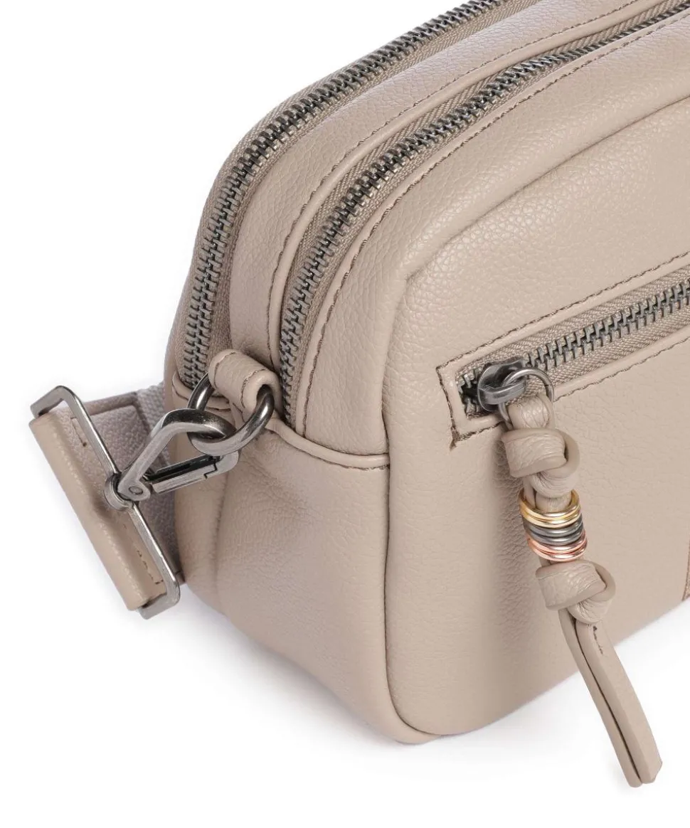 Bestie Umhängetasche recyceltes Leder, Polyurethane taupe