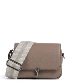 Bestie Umhängetasche recyceltes Leder taupe