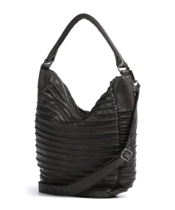 Bestseller Beuteltasche genarbtes Leder dunkelbraun