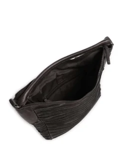 Bestseller Beuteltasche genarbtes Leder dunkelbraun