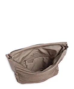 Bestseller Beuteltasche genarbtes Leder taupe