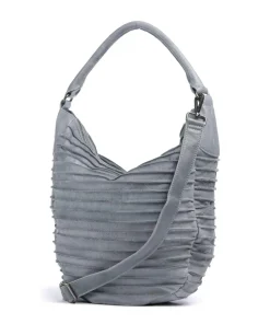 Bestseller Beuteltasche genarbtes Leder hellblau