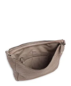 Bestseller Collection Gürteltier S Beuteltasche genarbtes Leder taupe