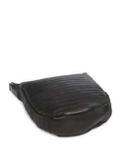 Bestseller Collection Gürteltier S Beuteltasche genarbtes Leder schwarz