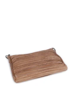 Bestseller Riffel Umhängetasche genarbtes Leder karamellbraun