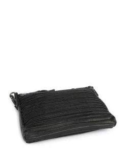 Bestseller Riffel Umhängetasche genarbtes Leder schwarz