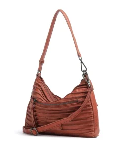 Bestseller Riffel Umhängetasche genarbtes Leder orange