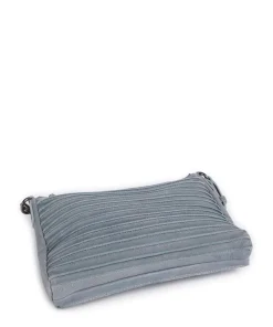 Bestseller Riffel Umhängetasche genarbtes Leder blaugrau