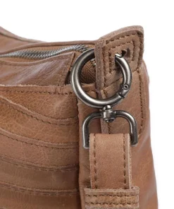 Bestseller Umhängetasche genarbtes Leder karamellbraun