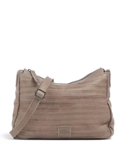 Bestseller Umhängetasche genarbtes Leder taupe
