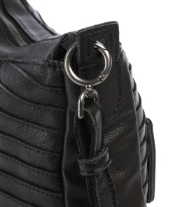 Bestseller Umhängetasche genarbtes Leder schwarz