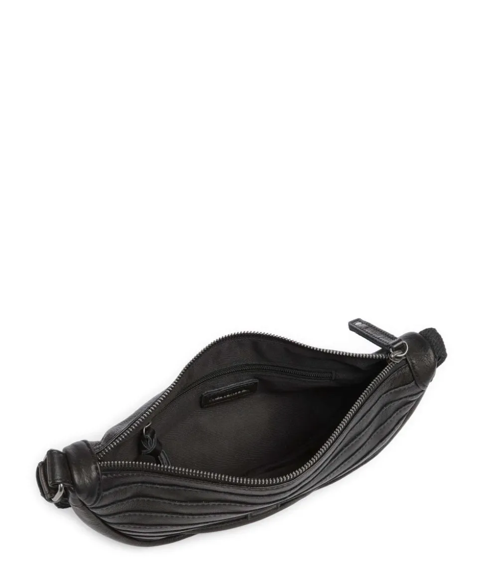 Bestseller Umhängetasche genarbtes Leder schwarz