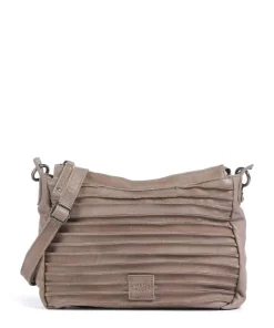 Bestseller Umhängetasche genarbtes Leder taupe