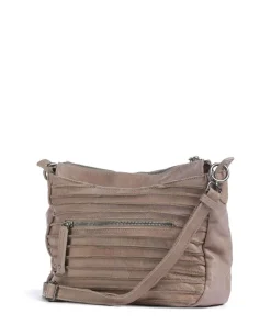 Bestseller Umhängetasche genarbtes Leder taupe