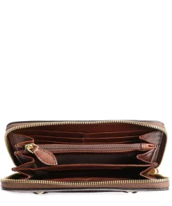 Bettina RFID Geldbörse glattes Rindsleder braun