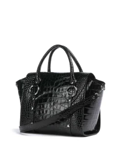 Betty Embossed Croc Medium Handtasche geprägtes Kalbsleder schwarz