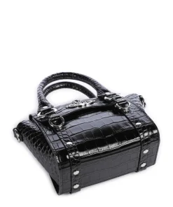 Betty Embossed Croc Mini Umhängetasche geprägtes Kalbsleder schwarz