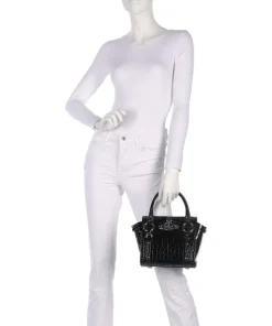 Betty Embossed Croc Small Handtasche geprägtes Kalbsleder schwarz