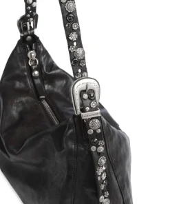 Beuteltasche fein genarbtes Rindsleder schwarz