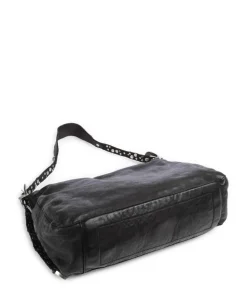 Beuteltasche fein genarbtes Rindsleder schwarz