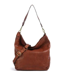 Beuteltasche fein genarbtes Rindsleder cognac