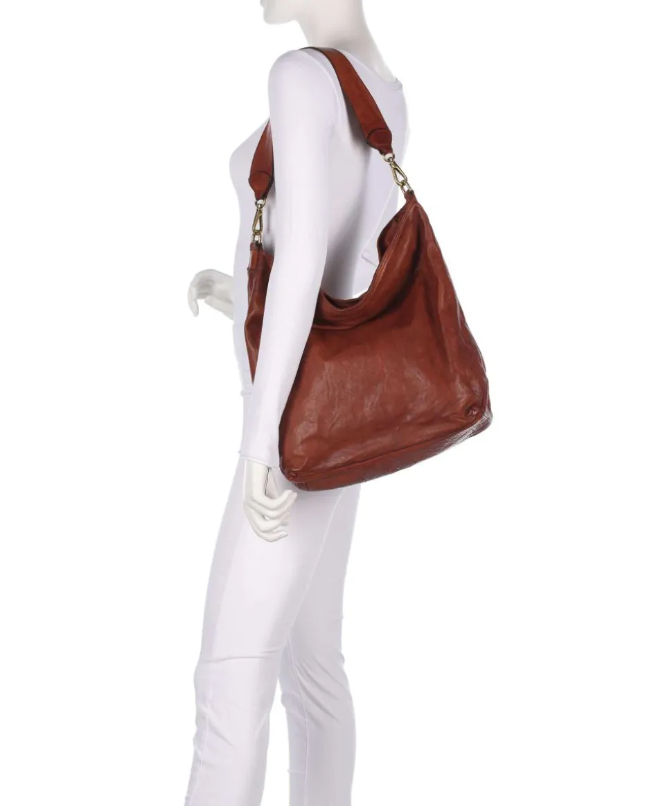 Beuteltasche fein genarbtes Rindsleder cognac