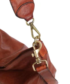 Beuteltasche fein genarbtes Rindsleder cognac