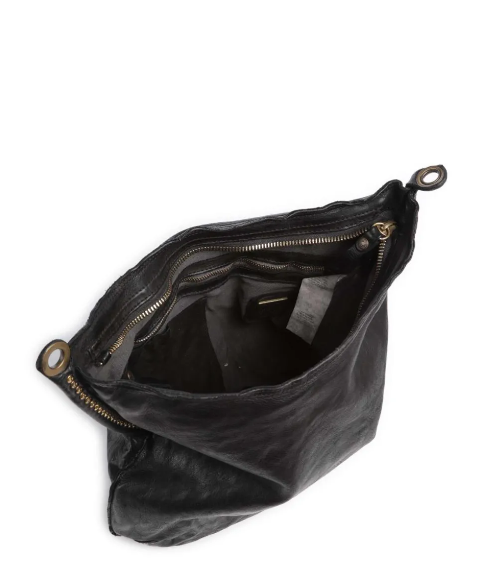 Beuteltasche fein genarbtes Rindsleder schwarz