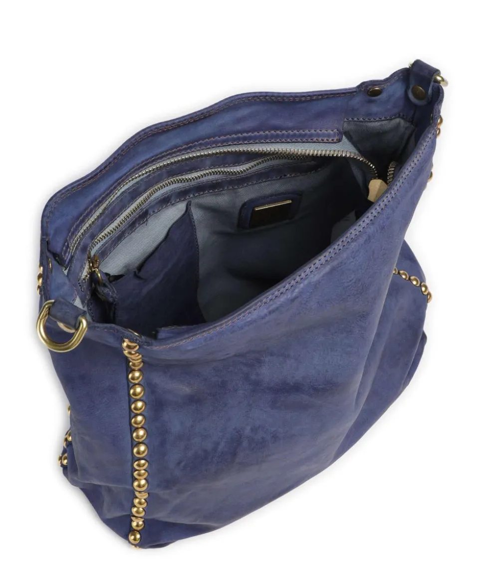 Beuteltasche fein genarbtes Rindsleder dunkelblau