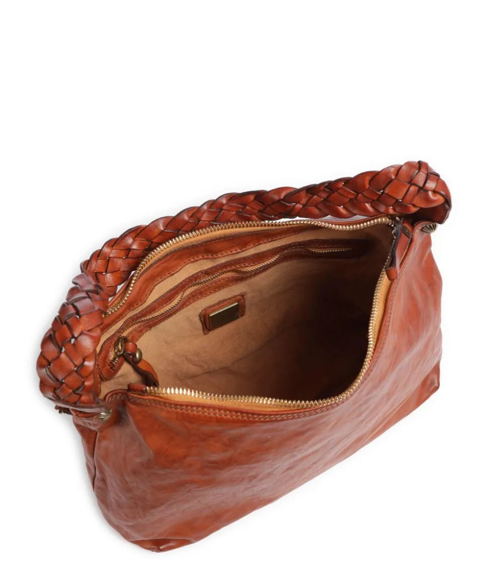 Beuteltasche fein genarbtes Rindsleder cognac