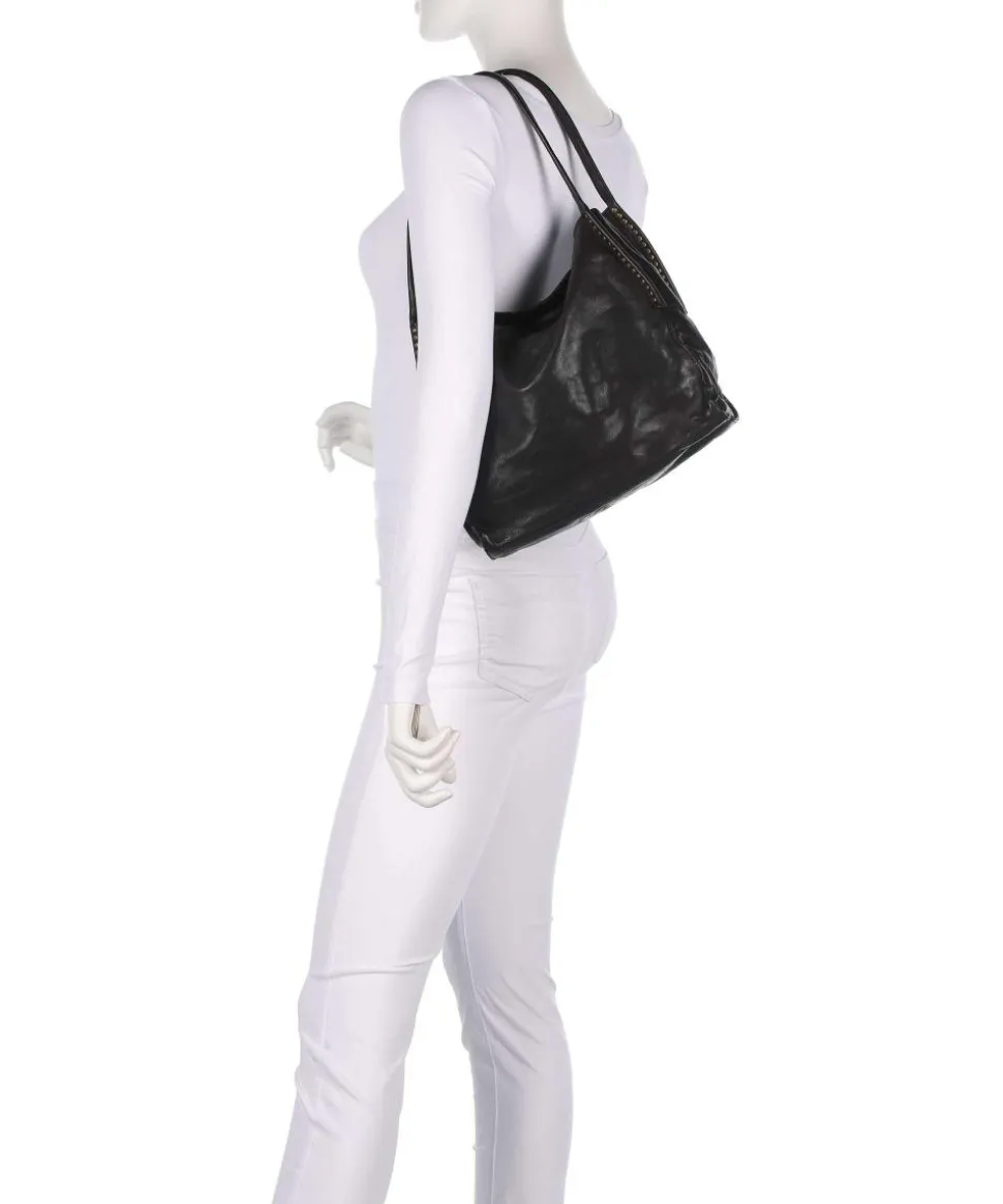 Beuteltasche fein genarbtes Rindsleder schwarz